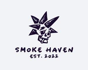 Smoking Punk Skull logo design