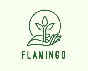 Landscaping - Leaf Plantation Hand logo design