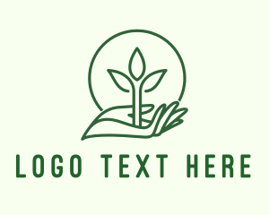 Gardener - Leaf Plantation Hand logo design