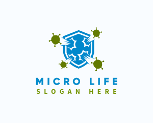 Bacteria - Virus Shield Protection logo design