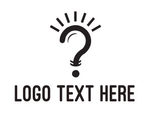 How - Question Light Bulb logo design