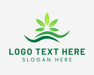 Weed - Green Leaf Cannabis logo design