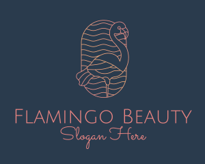 Flamingo - Minimalist Flamingo Monoline logo design