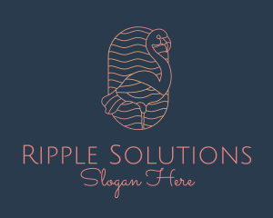 Ripple - Minimalist Flamingo Monoline logo design