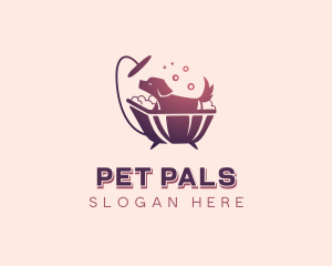 Bath Tub Pet Grooming logo design