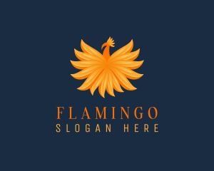 Burning - Mythical Flaming Phoenix logo design