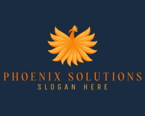 Mythical Flaming Phoenix  logo design