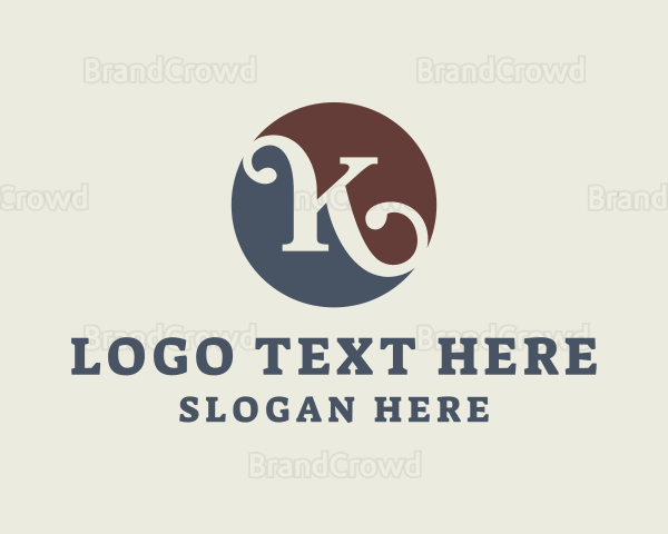 Elegant Cafeteria Letter K Logo