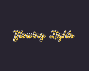 Cursive Golden Glow logo design