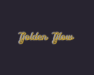 Cursive Golden Glow logo design