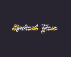 Glow - Cursive Golden Glow logo design