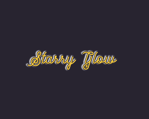 Cursive Golden Glow logo design