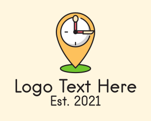 Lunch - Location Utensils Clock logo design