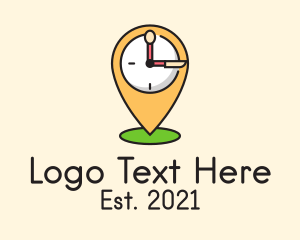 Timer - Location Utensils Clock logo design