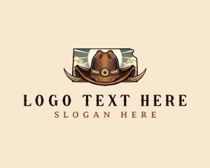 Map - Cowboy Hat Kansas logo design