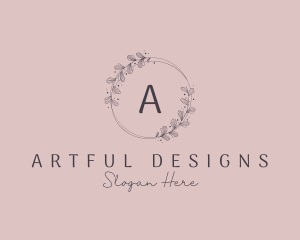 Wedding Floral Wreath logo design