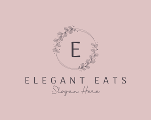 Wedding Floral Wreath logo design