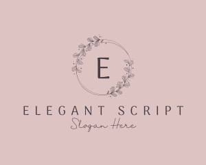 Wedding Floral Wreath logo design