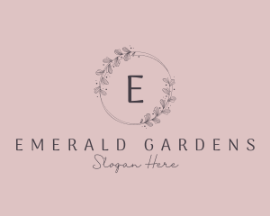 Wedding Floral Wreath logo design