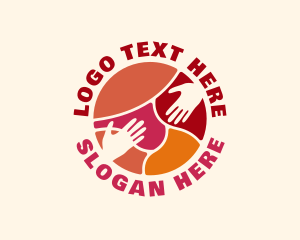 Orphanage - Globe Hands Huminatarian logo design