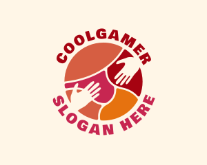 Social Worker - Globe Hands Huminatarian logo design