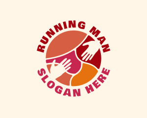 Caregiver - Globe Hands Huminatarian logo design