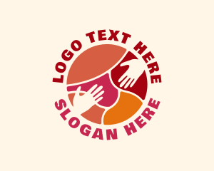 Caregiver - Globe Hands Huminatarian logo design