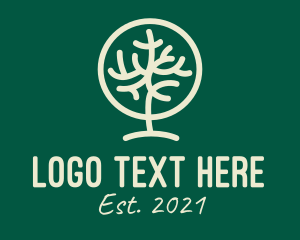 White - Natural Tree Forest logo design