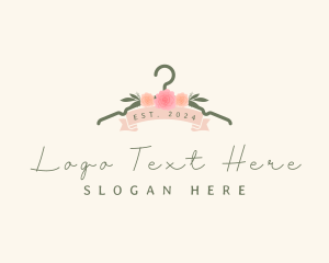 Attire - Floral Clothing Hanger logo design