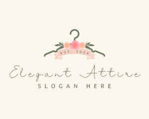 Floral Clothing Hanger logo design