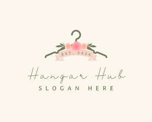 Floral Clothing Hanger logo design