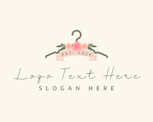 Hanger - Floral Clothing Hanger logo design