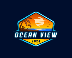 Ocean Beach Vacation logo design