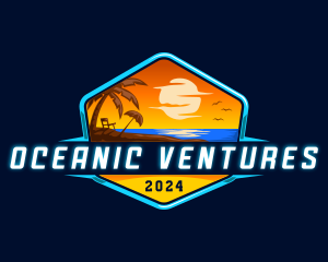 Ocean Beach Vacation logo design