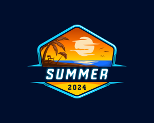 Ocean Beach Vacation logo design