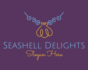 Minimalist Seashell Necklace  logo design