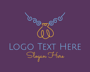 Necklace - Minimalist Seashell Necklace logo design