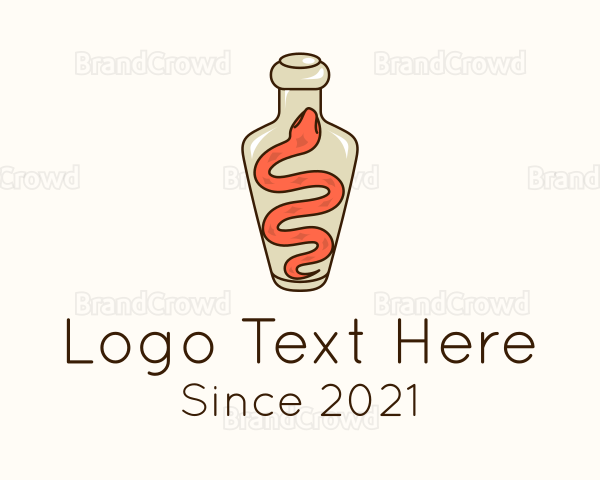 Snake Bottle Liquor Logo