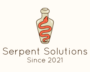 Snake Bottle Liquor logo design