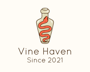 Snake Bottle Liquor logo design