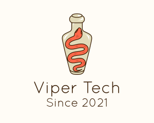 Viper - Snake Bottle Liquor logo design