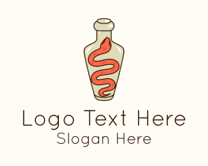 Snake Bottle Liquor Logo