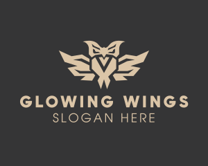 Modern Owl Wings logo design