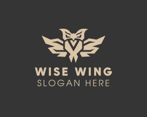 Modern Owl Wings logo design