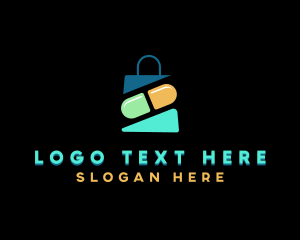 Online Shop - Pharmacy Shopping Bag logo design