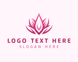 Meditation - Lotus Flower Plant logo design