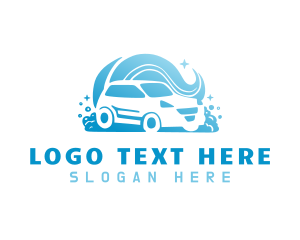 Blue - Auto Wash Car Cleaning logo design