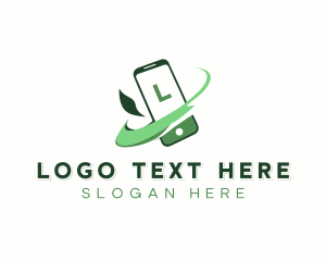 Eco Mobile Phone Tech Logo