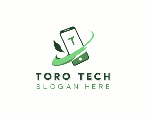 Eco Mobile Phone Tech logo design