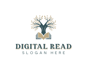 Tree Library Reading logo design